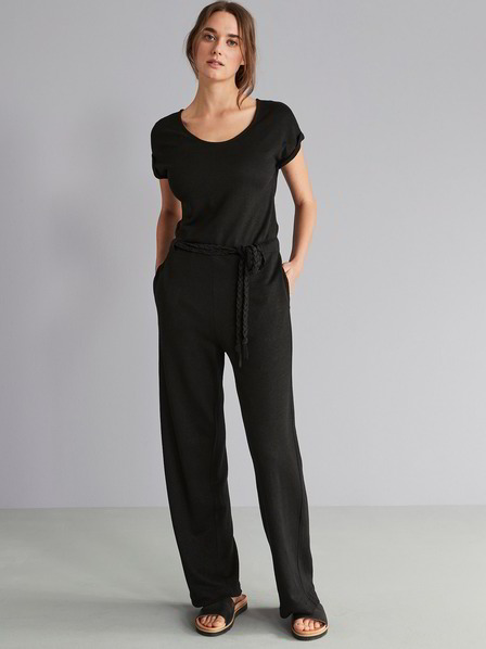 Overall-Leinenjersey, schwarz