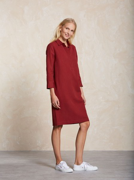 Kleid-Halbleinen, rot