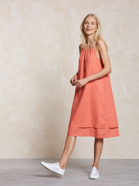 Kleid gerafft, koralle