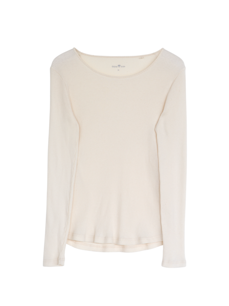 Langarmshirt aus Bio Baumwolle/Wolle, weiss