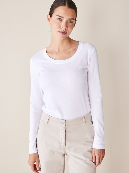 Shirt Langarm, weiss