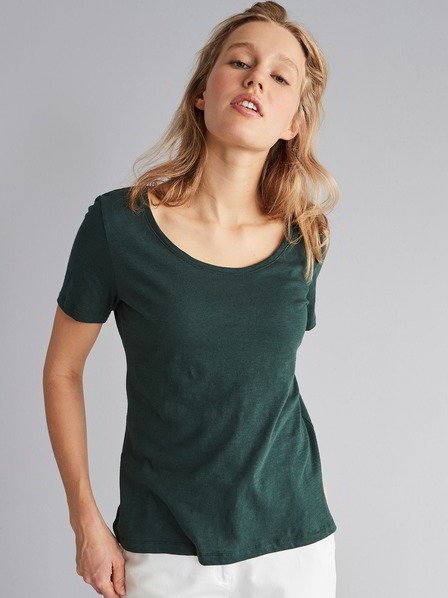 Shirt-Kurzarm-Flamé, smaragd