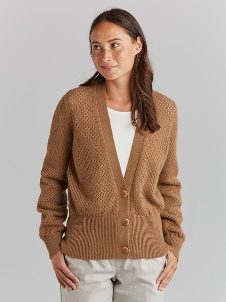 Strickjacke, camel