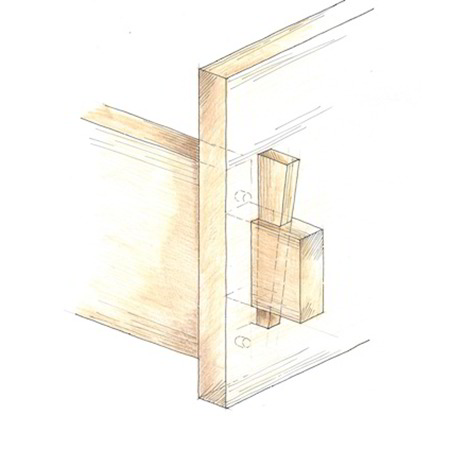 Zerlegbare Holzverbindungen - Lasche mit Spannkeil geschlossen