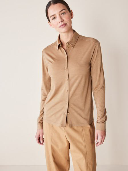 Blusenshirt Langarm, tobacco