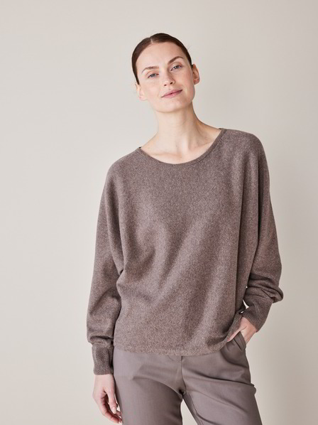 Pullover Langarm, walnuss melange