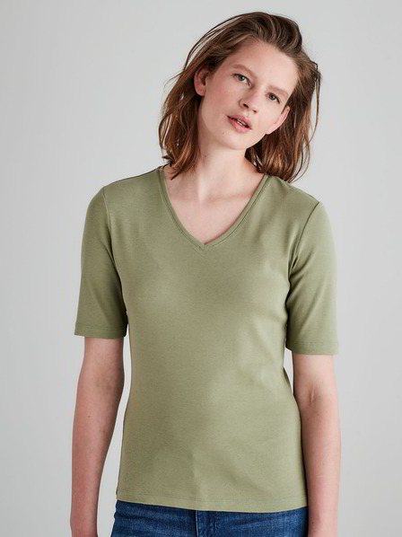 T-Shirt Rippe, 43 lindgrün