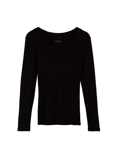 Langarmshirt, schwarz