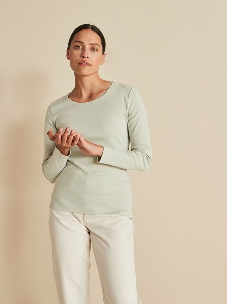 Shirt-Langarm-Rippe, mint