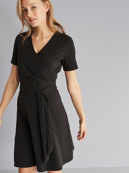 Kleid-jersey, schwarz