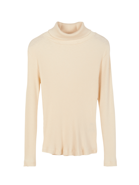 Rollkragenshirt aus Bio Baumwolle, natur