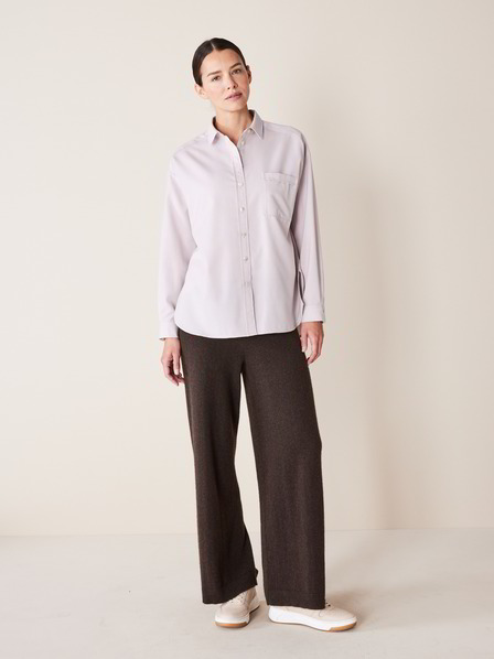 Hemdbluse Wolle, stein