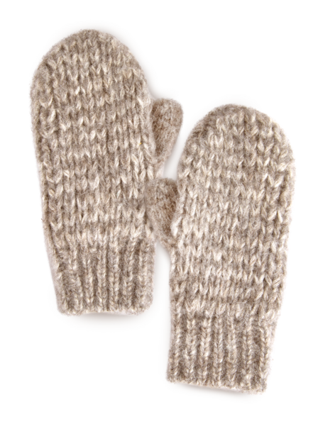 Handschuhe aus Alpakawolle und Baumwolle, grau melange