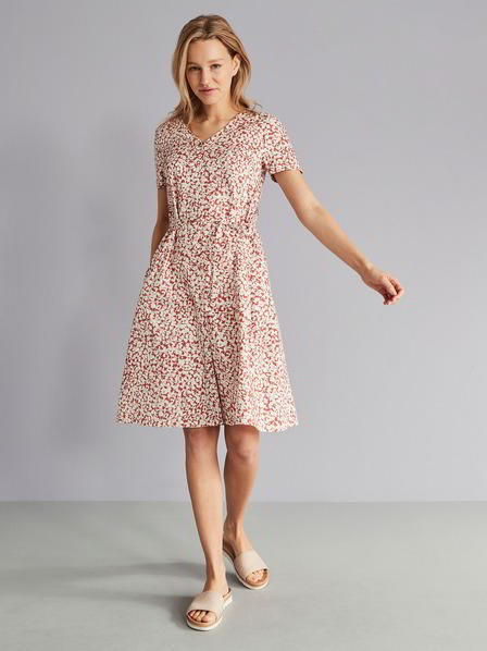 Kleid, mosaikdruck