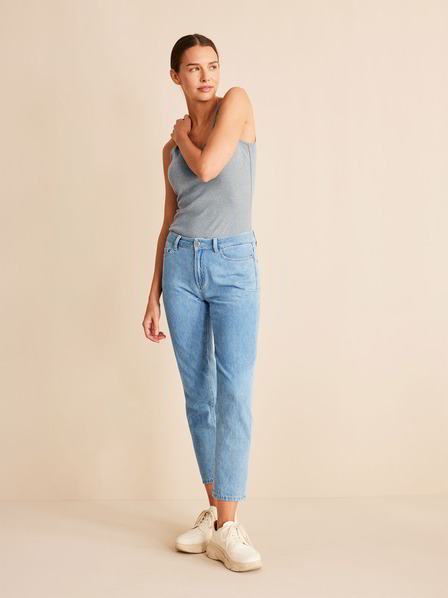 Jeans 7/8, hellblau denim
