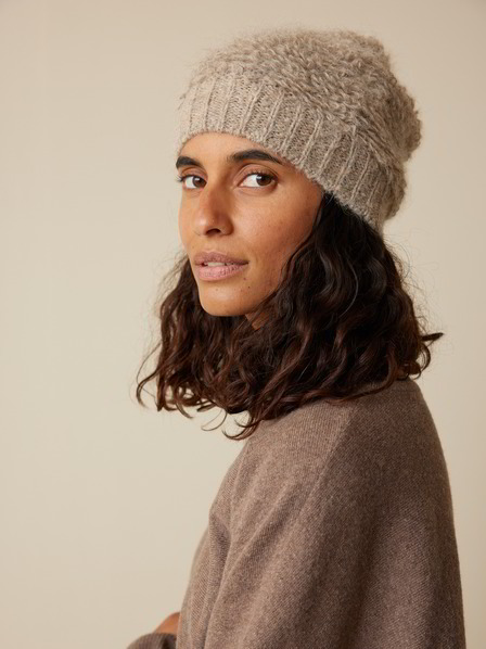 Strickmütze aus Alpakawolle, stein melange