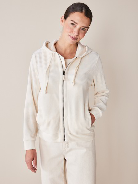 Kapuzenjacke, 100 % Bio Baumwolle, natur
