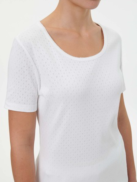 Schlafshirt Kurzarm aus Bio-Baumwolle, 11 weiß