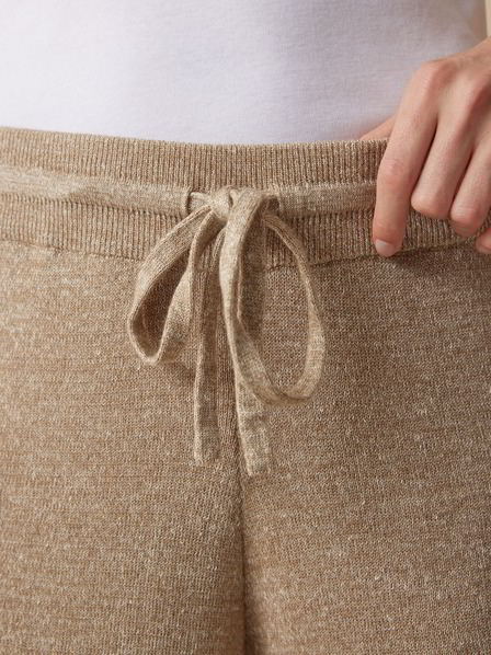 Strickhose aus Bio-Leinen und Wolle, leinen melange