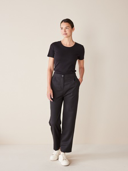 Marlenehose-Cool Wool, schwarz