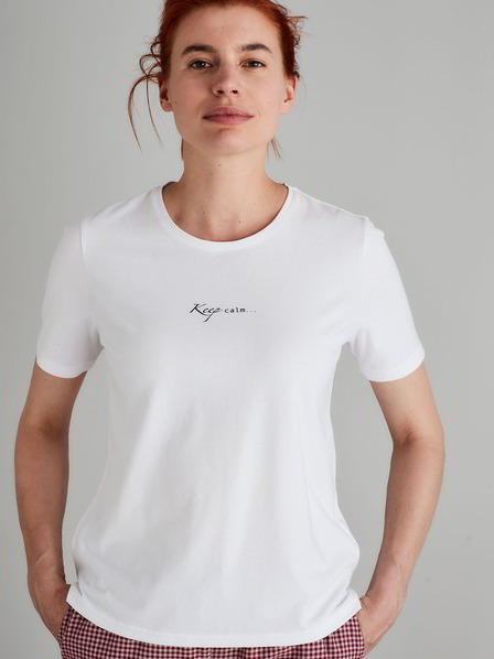 Schlafshirt mit Druck, 11 weiss