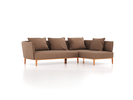 Ecksofa Lorea B 265 x T 172,5 cm, Liegeteil rechts, mit Bezug Wollstoff Stavang Sand (66), Buche