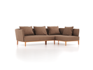 Ecksofa Lorea B 265 x T 172,5 cm, Liegeteil rechts, mit Bezug Wollstoff Stavang Sand (66), Buche