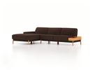 Lounge-Sofa Alani, B 300 x T 179 cm, Liegeteil links, Sitzhöhe in cm 44, mit Bezug Wollstoff Kaland Torf (70), Buche