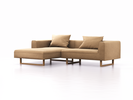 Lounge-Sofa Sereno, B267xT180xH71 cm, Sitzhöhe 43 cm, mit Liegeteil links inkl. 2 Kissen (70x55 cm), Kufenfuß Eiche, Wollstoff Elverum Haselnuss