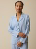 Schlafshirt, hellblau fischgrat