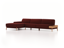 Lounge-Sofa Alani, B 340 x T 179 cm, Liegeteil links, Sitzhöhe in cm 44, mit Bezug Wollstoff Kaland Ziegel (72), Eiche