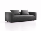 3er Sofa Sereno, bodennah, B235xT96xH71cm, Sitzhöhe 43 cm, inkl. 2 Kissen (70x55 cm), Eiche, Wollstoff Kaland Schiefer