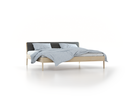 Bett Almeno mit Kopfhaupt inkl. abnehmbare Housse, 200 x 200 cm, Wollstoff Elverum Mocca (73), Esche