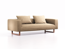 3er Sofa Sereno, B235xT96xH71cm, Sitzhöhe 43 cm, inkl. 2 Kissen (70x55 cm), Kufenfuß Buche, Wollstoff Stavang Sand