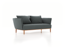 2er Sofa Lorea, B 185 x T 92,5 cm, Wollstoff Elverum Grüngrau (84), Eiche