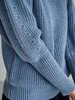 Strick-Pullover, blau melange