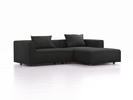 Lounge-Sofa Sereno, bodennah, B267xT180xH71 cm, Sitzhöhe 43 cm, mit Liegeteil rechts inkl. 2 Kissen (70x55 cm), Buche, Wollstoff Stavang Mocca