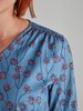 Schlafshirt-Langarm, 91 druck poppy blue