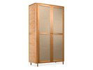 Kleiderschrank Tonda 2-türig, Wollstoff Tano Natur, Buche