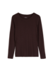 Langarmshirt aus Bio Wolle, aubergine