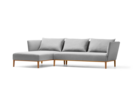 Lorea Lounge-Sofa, Liegeteil links, Buche, mit Bezug Wollstoff Stavang Kiesel