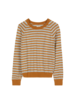 Pullover aus Bio-Baumwolle, camel/grau melange ringel