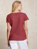 Shirt-Kurzarm, rippe rot/hellblau