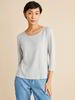 Shirt 3/4 Arm, ringel graublau/weiss