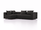 Ecksofa Sereno, bodennah, B276xT180xH71 cm, Sitzhöhe 43 cm, mit Liegeteil links inkl. 4 Kissen (70x55 cm), Eiche, Wollstoff Stavang Schiefer