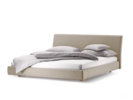 Polsterbett Abito mit Betthaupt, Füsse in Buche, Wollstoff Tartini Sand