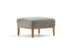 Hocker Lorea, Eiche, mit Bezug Wollstoff Sletta Kiesel