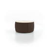 Sofatisch/Hocker Tambor mit Stauraum u. Holzdeckel, H 34,3 cm, Ø 64 cm, Bezug Wollstoff Kaland Torf (70), Esche