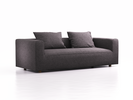 3er Sofa Sereno, bodennah, B235xT96xH71cm, Sitzhöhe 43 cm, inkl. 2 Kissen (70x55 cm), Eiche, Wollstoff Stavang Stein