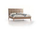 Polsterbett Filomena, 180 x 200 cm, Wollstoff Stavang Sand (66), Eiche